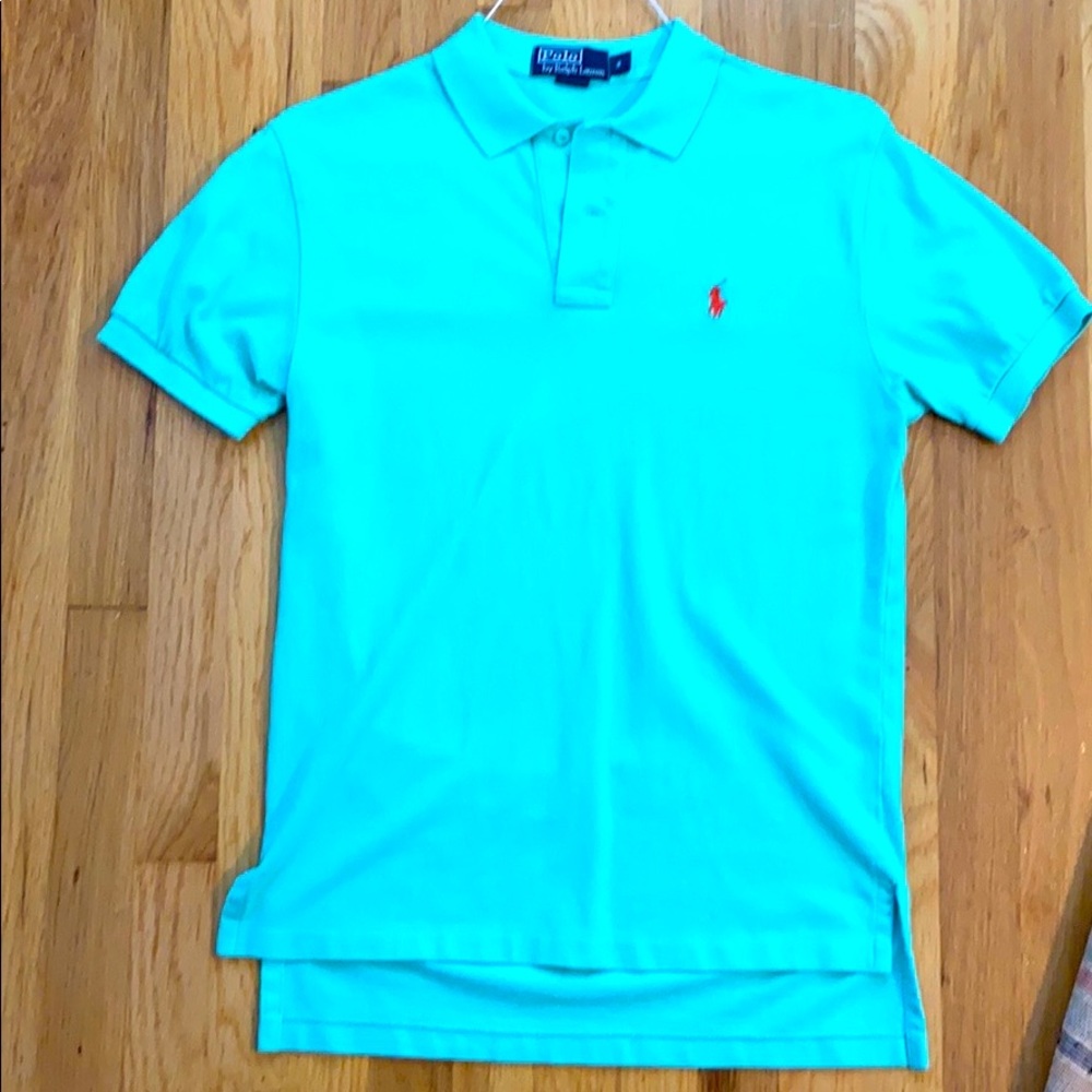 mint green Ralph Lauren polo shirt